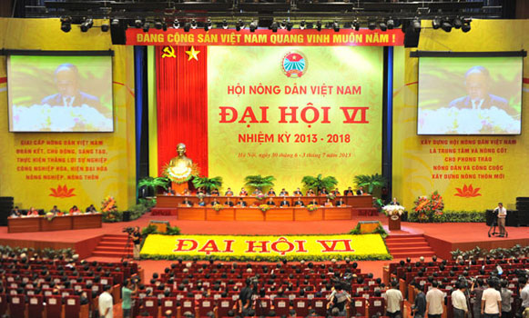 Quang cảnh Đại hội Hội Nông dân Việt Nam lần thứ VI, nhiệm kỳ 2013 - 2018