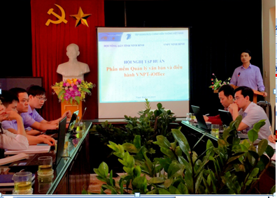 Đ/c Đinh Hồng Thái - TUV, Chủ tịch HND tỉnh phát biểu tại hội nghị.