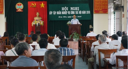 Đ/c Đinh Hồng Thái - TUV, Chủ tịch HND tỉnh phát biểu tại lớp tập huấn.