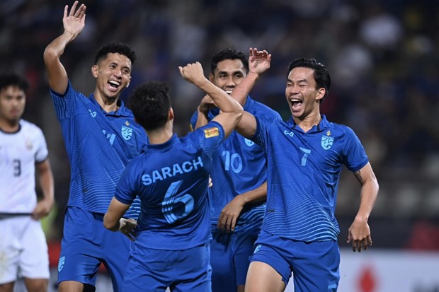 Tuyển Thái Lan vào bán kết AFF Cup 2022 với ngôi đầu bảng A. (Nguồn: FAT)