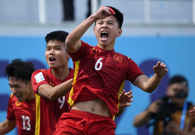 Tiến Long (số 6) ghi bàn giúp U23 Việt Nam cầm hòa U23 Hàn Quốc. (Nguồn: AFC)
