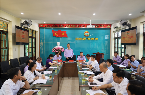 Quang cảnh hội nghị BCH Hội Nông dân tỉnh, khóa VII, nhiệm kỳ 2023-2028